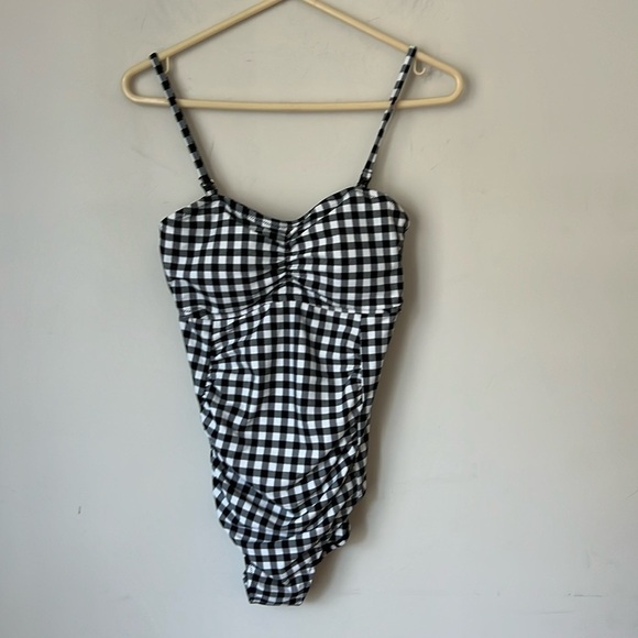 Motherhood Maternity New Bounceback Postpartum Black Gingham Swimsuit Sz Small + - Picture 6 of 14